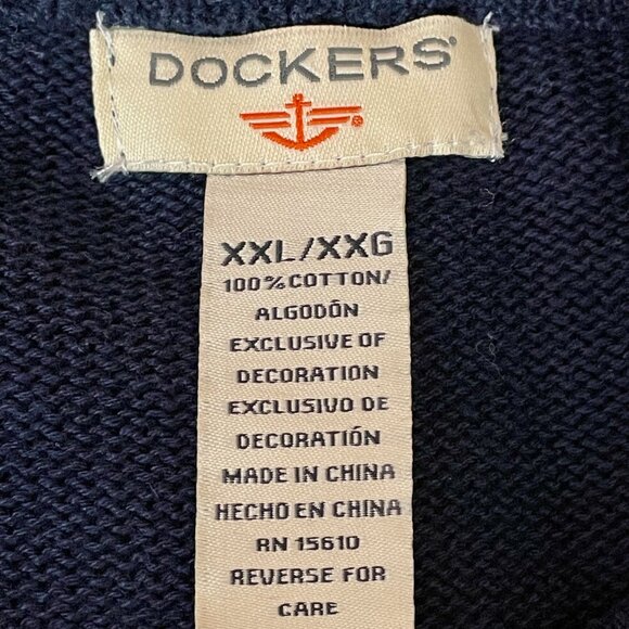 Vtg Dockers Fair Isle Christmas Sweater Sz XXL Reindeer Snowflake Preppy Grandpa - Picture 6 of 6